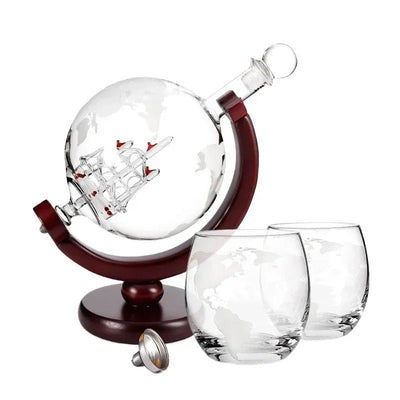 Decantador de whisky con forma de globo de vidrio de borosilicato
