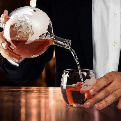Decantador de whisky con forma de globo de vidrio de borosilicato