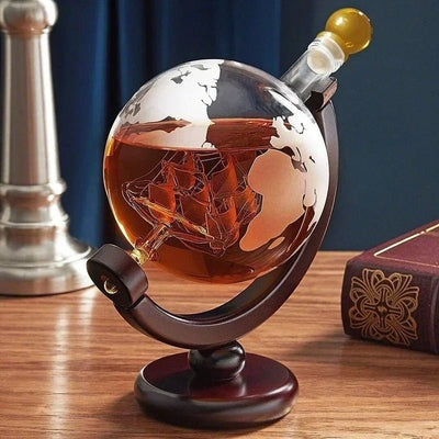 Decantador de whisky con forma de globo de vidrio de borosilicato