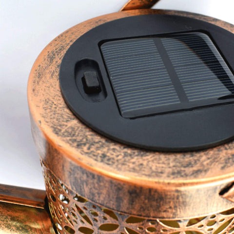 Regadera decorativa para jardín con luz LED solar