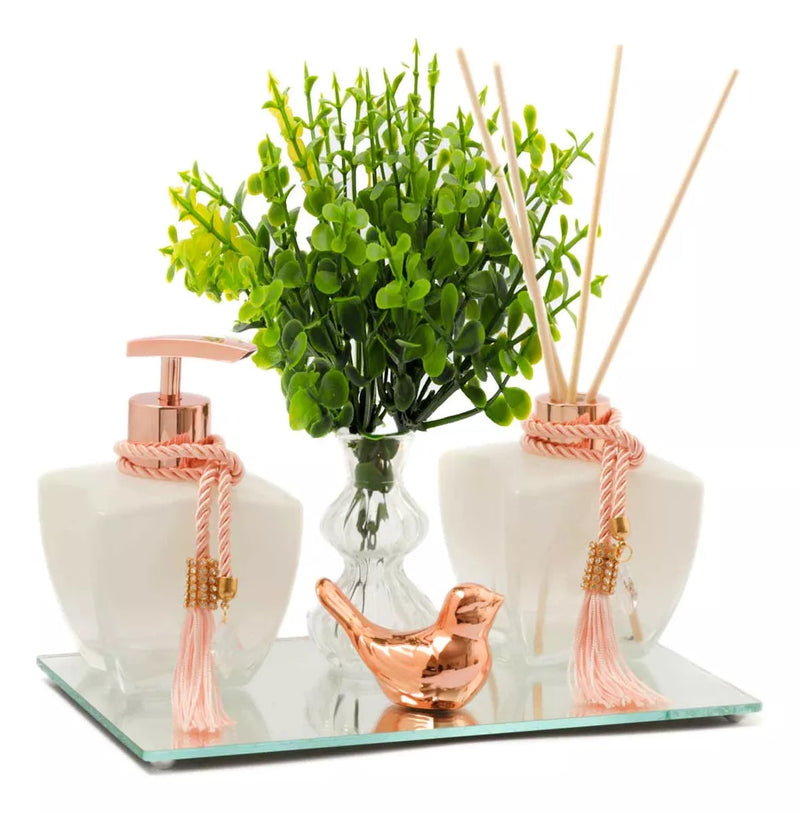 Kit completo de lavabo decorativo con bandeja