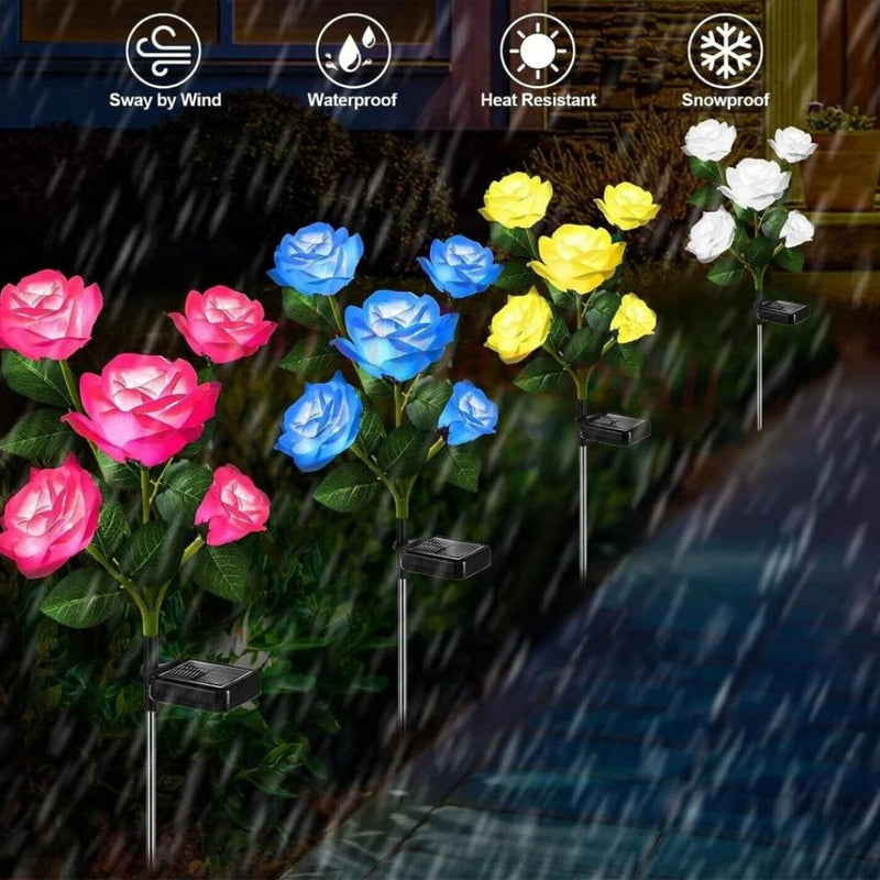 Luz solar impermeable para jardín de rosas