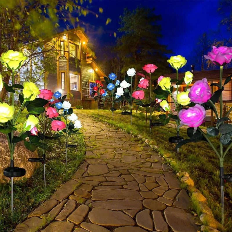 Luz solar impermeable para jardín de rosas
