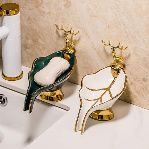 Jabonera de cerámica premium para baño - LuxeSoap