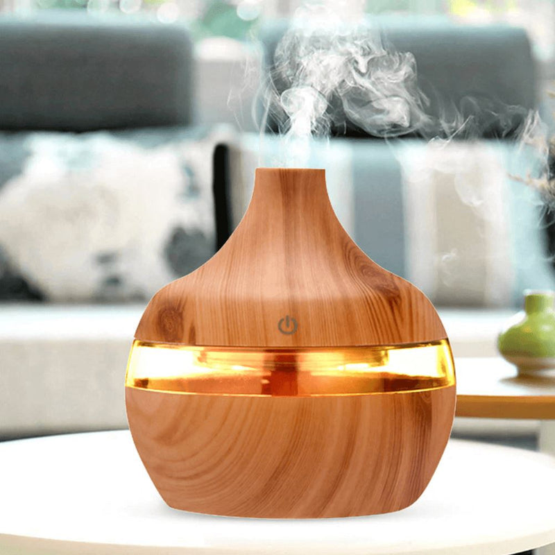 Humidificador de aire ultrasónico USB y difusor de aroma con LED