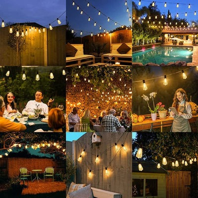 Guirnalda de luces con bombillas Bivolt impermeables para jardín - GardenLuxe